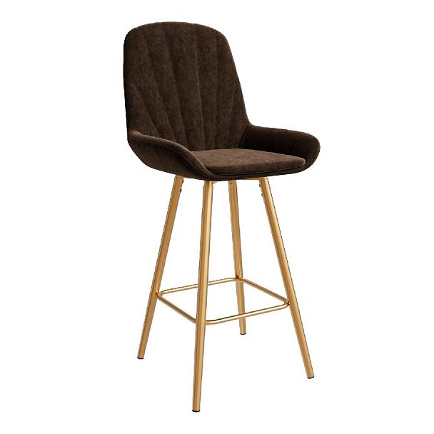 Стул ЮККИ Основание №5 Барный конус Золотое Вельвет Какао - Вид 1