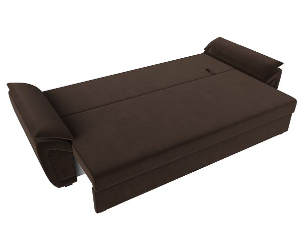 Прямой диван Нэстор Лайт (полностью микровельвет коричневый) - Вид 8