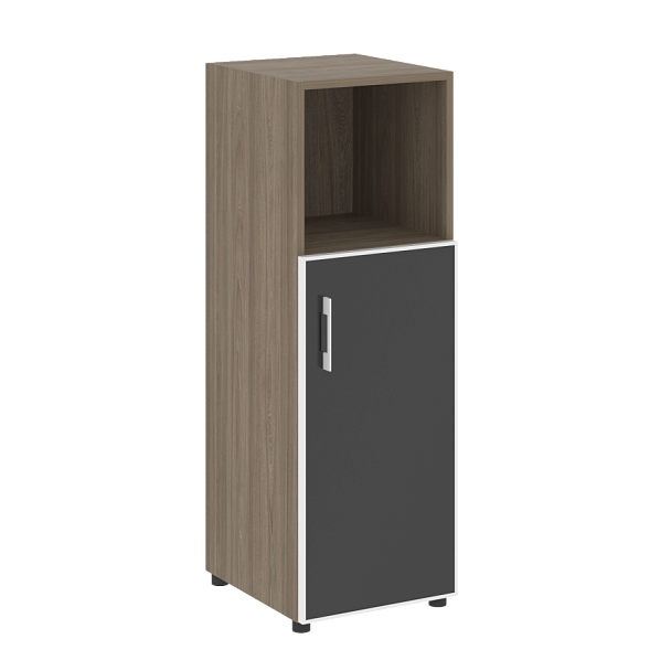 Yalta Шкаф узкий LT.SU-2.2 R (R) black Вяз/Стекло black 400*450*1195 - Вид 1