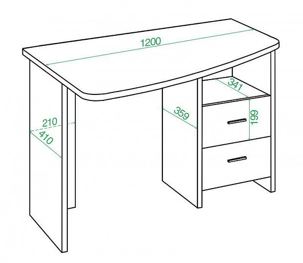 Стол письменный Домино Лайт СКЛ-Крл 120 Белый/Нельсон правый - Вид 2