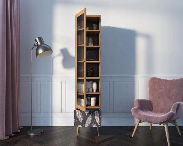 Буфет Berber одностворчатый с ящиком принт 40 арт BB48/Print_40 - Вид 2