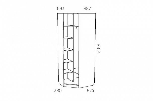 Шкаф платяной Оливия НМ 014.11 - Вид 4