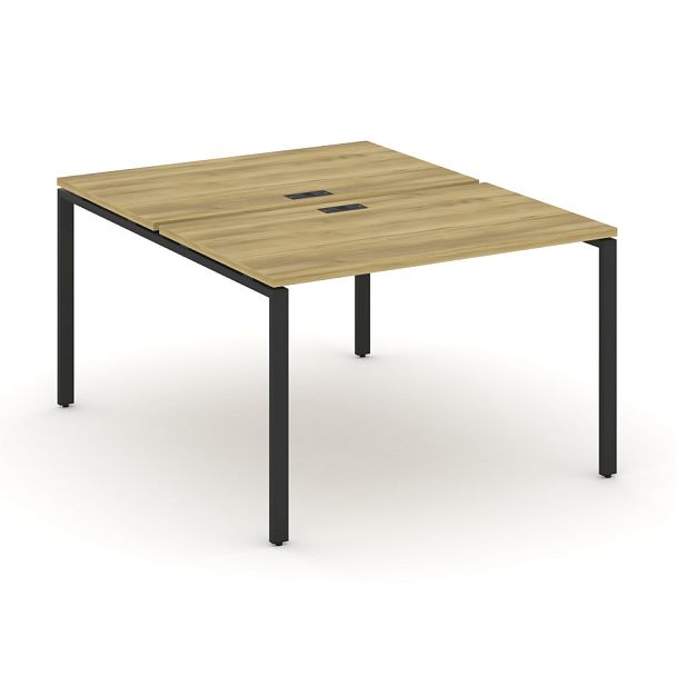 Concept Рабочая станция на 2 места CN.DRS-002 Дуб Винченцо/Металл Черный 1180*1480*750 - Вид 1