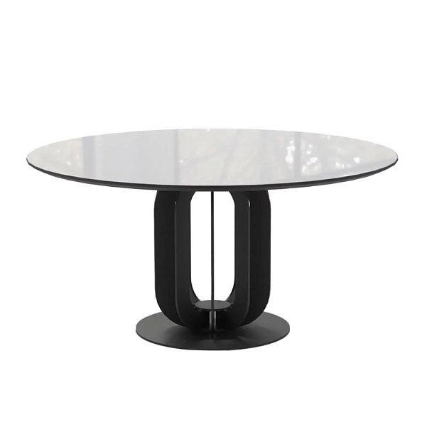 Стол круглый Castro 120, керамика глянцевая, белая - Вид 1