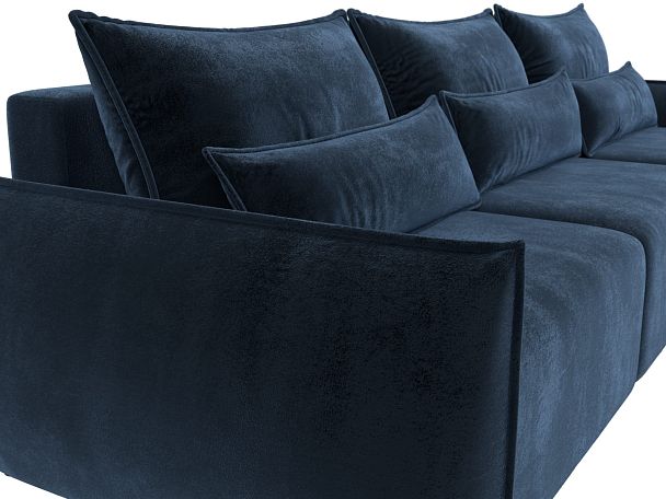 Диван угловой Лига-051 НПБ Лонг угол универсальный Велюр синий - Вид 4