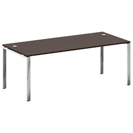 Metal System Direct Стол рабочий руководителя на П-обр. м/к БП.СРР-6.9 Венге/Нерж. сталь 2000*900*750 - Фото предпросмотра