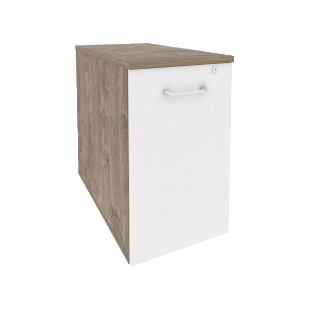 Onix Тумба низкая выдвижная приставная/опорная O.VTPO-1.8 Тиквуд темный/Белый бриллиант 432*800*750 - Вид 1