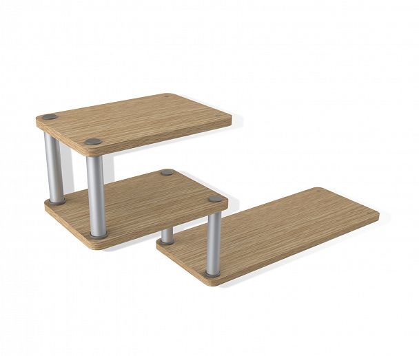 Полка Sheffilton Матрица 54 дуб бел/ал.мет/серый - Вид 4