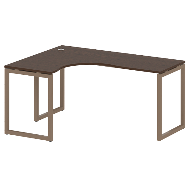 Metal System Quattro Стол криволинейный левый на О-образном м/к 40БО.СА-4 (L) Венге/Мокко металл 1600*1200*750 - Вид 1