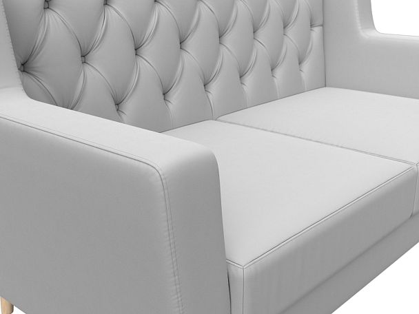 Прямой диван Брайтон 2 Люкс (полностью экокожа белая) - Вид 4