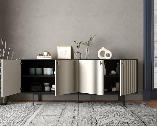 Комод с четыремя дверками Emerson арт EM01/milky/L - Вид 2