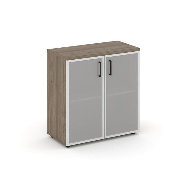 Стайл Проджект Шкаф низкий широкий SN.STS.E-303 Вяз Благородный/Сатин/Черный Ручки 796*400*833 - Вид 1