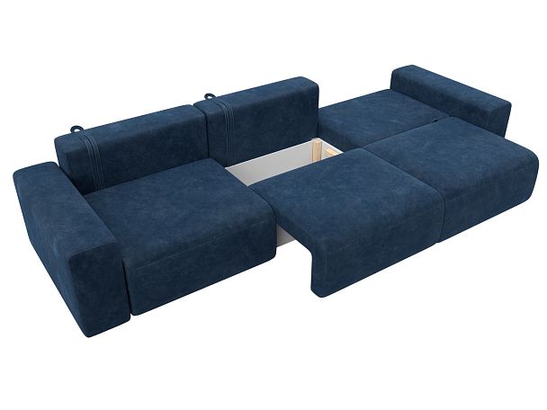 Диван прямой Лига-036 НПБ Классик Лонг Велюр синий - Вид 8