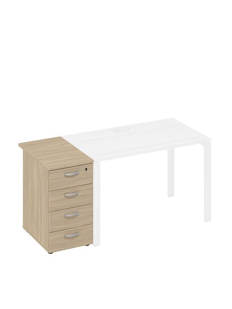 Тумба приставная 4-х ящичная с замком A4 А4 9221 БП дуб скандинавский - Вид 1