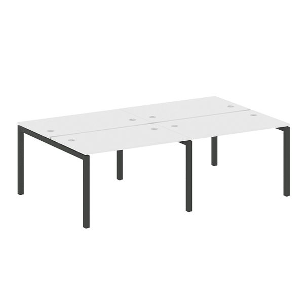 Metal System Quattro Р. ст. на 4 раб. места на П-образном м/к 50БП.СМ-4.2 Белый/Антрацит металл 2400*1475*750 - Вид 1