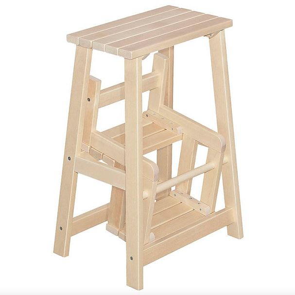 Табурет-стремянка Массив Бесцветный (Лак) - Вид 2