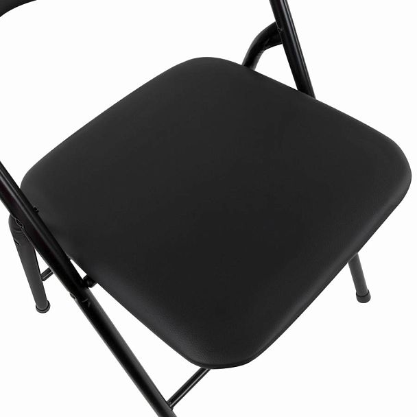 Стулья складные BRABIX "Golf CF-007", КОМПЛЕКТ 4шт., черный каркас, кожзам черный, 533032 - Вид 15