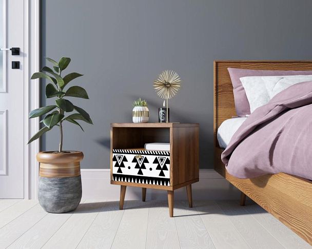 Тумбочка Berber с одним ящиком 19 принт арт BB06/Print_19, разноцветная - Вид 3