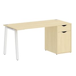 Home Office Стол письменный VR.SP-3-158.1.A Клён/Белый металл 1580*720*750 - Фото предпросмотра