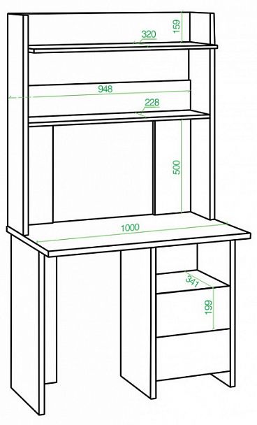 Стол компьютерный Домино Lite СКЛ-Прям100Р+НКЛХ-100 Карамель/Шамони - Вид 2