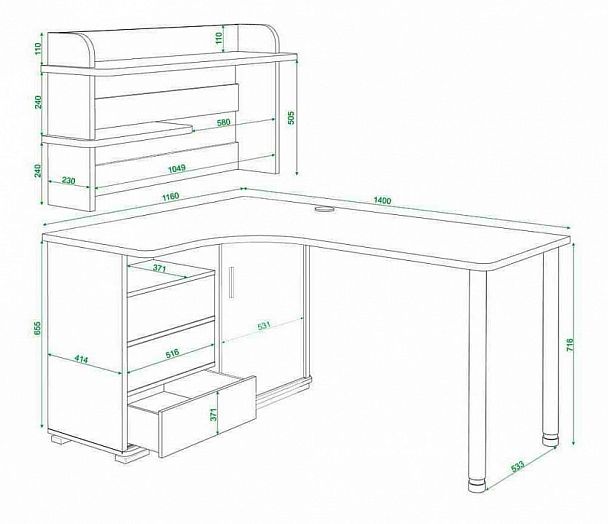 Стол компьютерный Домино СР-145М Венге/Карамель левый - Вид 5