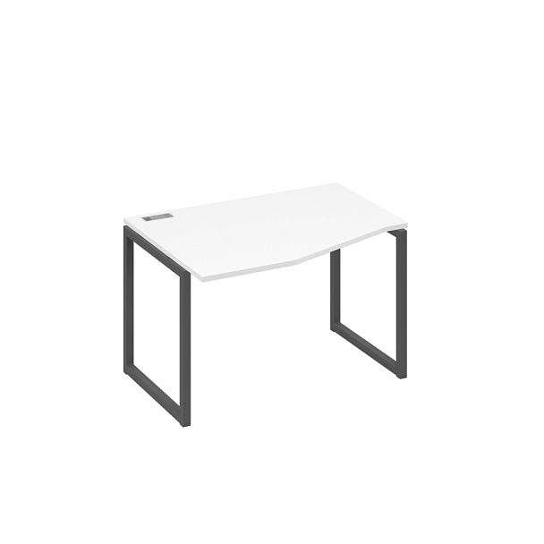 Стол эргономичный левый "Техно" на металлокаркасе QUATTRO A4 А4 Б4 061 БП белый премиум / металлокаркас антрацит - Вид 1