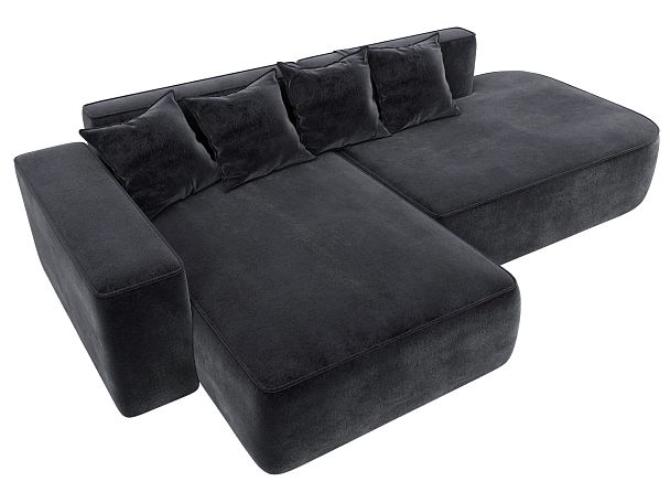 Диван угловой Лига-065 угол левый Велюр серый - Вид 5