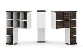 Concept Надставка высокая CN.ONV-002 Дуб Мали/Белый Бриллиант/Металл Белый 1099*350*1486 - Фото предпросмотра