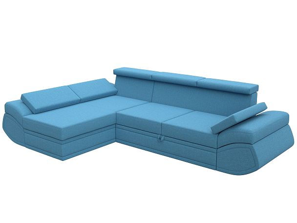 Диван угловой Лига-032 левый угол Рогожка голубой - Вид 9
