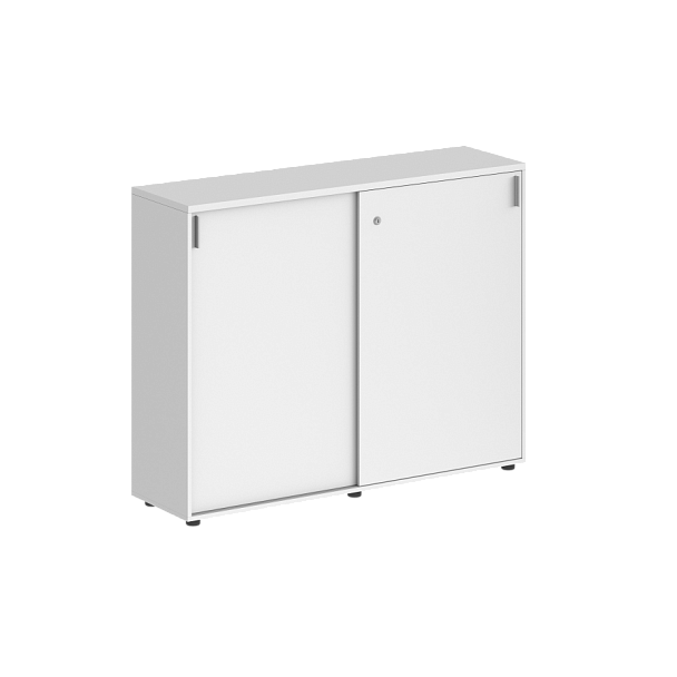 Шкаф-купе Sigma 1638х400х1125 средний, с замком / корпус: белый, фасады: белый - Вид 1