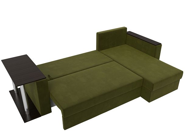 Угловой диван Атланта Лайт правый (полностью микровельвет зеленый) - Вид 8