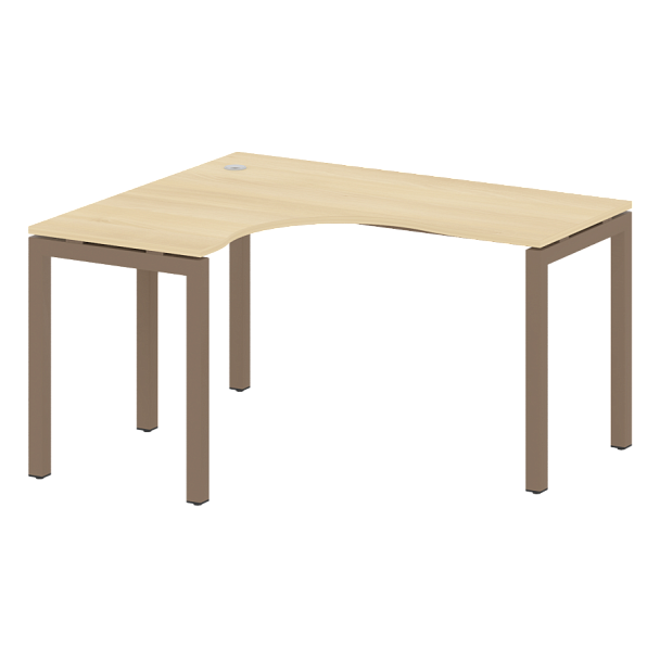 Metal System Quattro Стол криволинейный левый на П-образном м/к 50БП.СА-3 (L) Акация/Мокко металл 1400*1200*750 - Вид 1