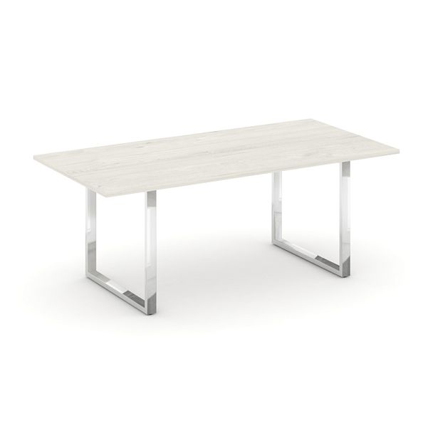 Style Project Direct Lux Стол переговорный M-SN-6O.SPRG-198.3 Дуб Наварра/Нержавеющая Сталь/Хром 1980*980*25 - Вид 1