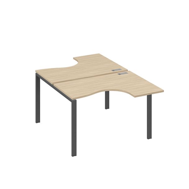 Рабочая станция опоры UNO столы (2х120) Классика A4 А4 Б1 180 БП дуб скандинавский / металлокаркас антрацит - Вид 1