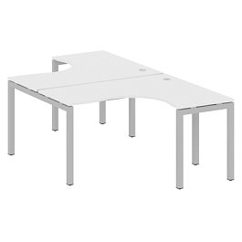 Metal System Quattro Р. ст. криволинейная на П-образном м/к 50БП.РАС-СА-2.3 Белый/Серый металл 1400*2435*750 - Фото предпросмотра