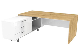 Стол руководителя YAPPI П34Д Л/П дуб арлингтон - Фото предпросмотра