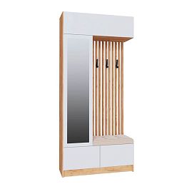 Прихожая Руэлла Центральная секция дуб крафт золотой/белый - Фото предпросмотра