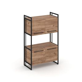 Rift Шкаф 3 ниши широкий RF.SS-33 Дуб Табак/Металл Черный 798*396*1286 - Фото предпросмотра