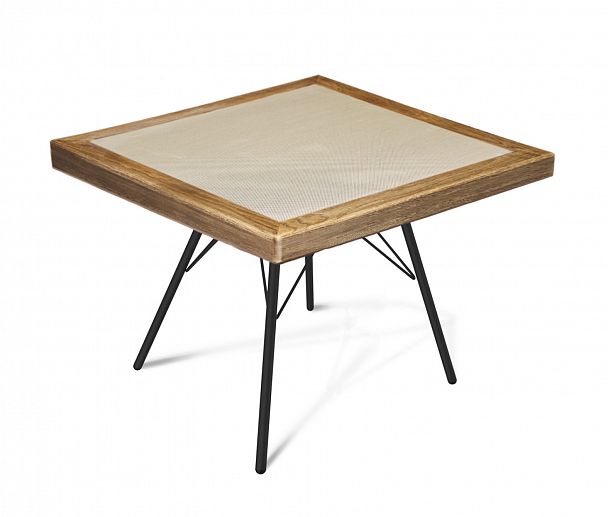 Столик журнальный Sheffilton SHT-S37/ТT7 60/60 ДУБ/керамика черный муар/браш.коричневый/песочный - Вид 1