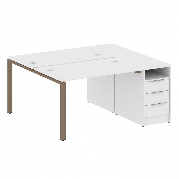 Рабочая станция "Metal System" БП.РС-СТП-2.2 белый/мокко - Вид 1