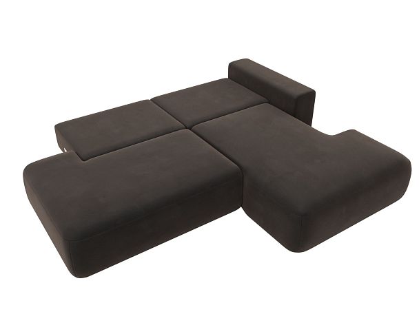 Диван угловой Лига-036 Модерн правый угол Велюр коричневый - Вид 5