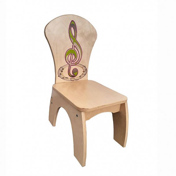 Детский стульчик Скрипичный ключ, фанера, твёрдый, УФ печать - Вид 1