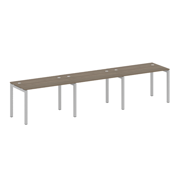 Metal System Quattro Р. ст. на 3 раб. места на П-образном м/к 50БП.СМ-3.2 Вяз/Серый металл 3600*720*750 - Вид 1