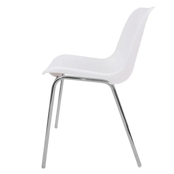Стул Vicenza (4 ножки) Каркас хром, белый, РП+ИК, стопируемый - Вид 3