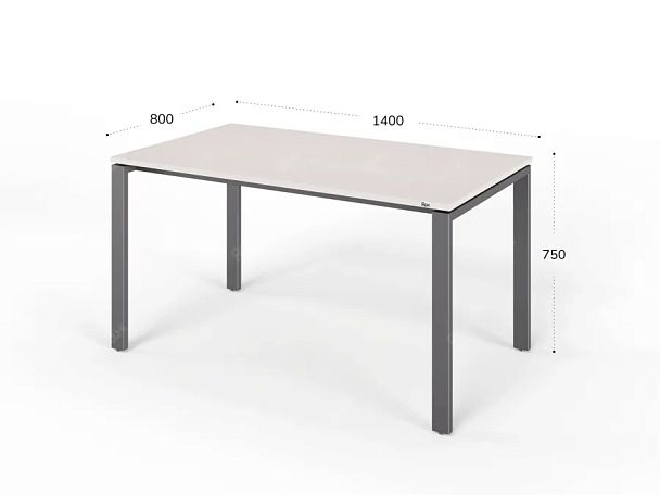 UNITY РМС8-14 ДУБ МОЛОЧНЫЙ Стол на металлокаркасе прямой 1400х800х750 - Вид 1