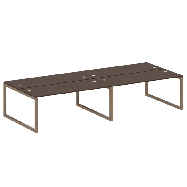 Metal System Quattro Р. ст. на 4 раб. места на О-образном м/к 50БО.СМ-4.5 Венге/Мокко металл 3600*1475*750 - Вид 1