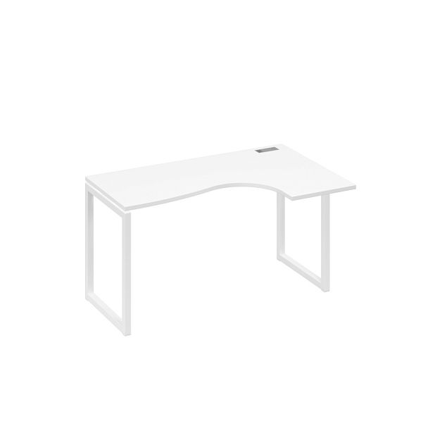 Стол эргономичный правый "Классика" на металлокаркасе QUATTRO A4 А4 Б4 034 БП белый премиум / металлокаркас белый - Вид 1