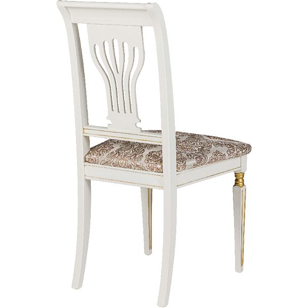 Комплект деревянных стульев с мягким сиденьем Мендельс Слоновая кость золотая патина/Бежевый жаккард, 3 шт. - Вид 4