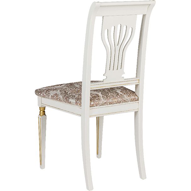 Комплект деревянных стульев с мягким сиденьем Мендельс Слоновая кость золотая патина/Бежевый жаккард, 4 шт. - Вид 5