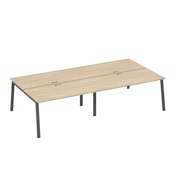 Рабочая станция 4х160 с опорами TRE A4 А4 Б3 178-2 БП дуб скандинавский / металлокаркас антрацит - Вид 1